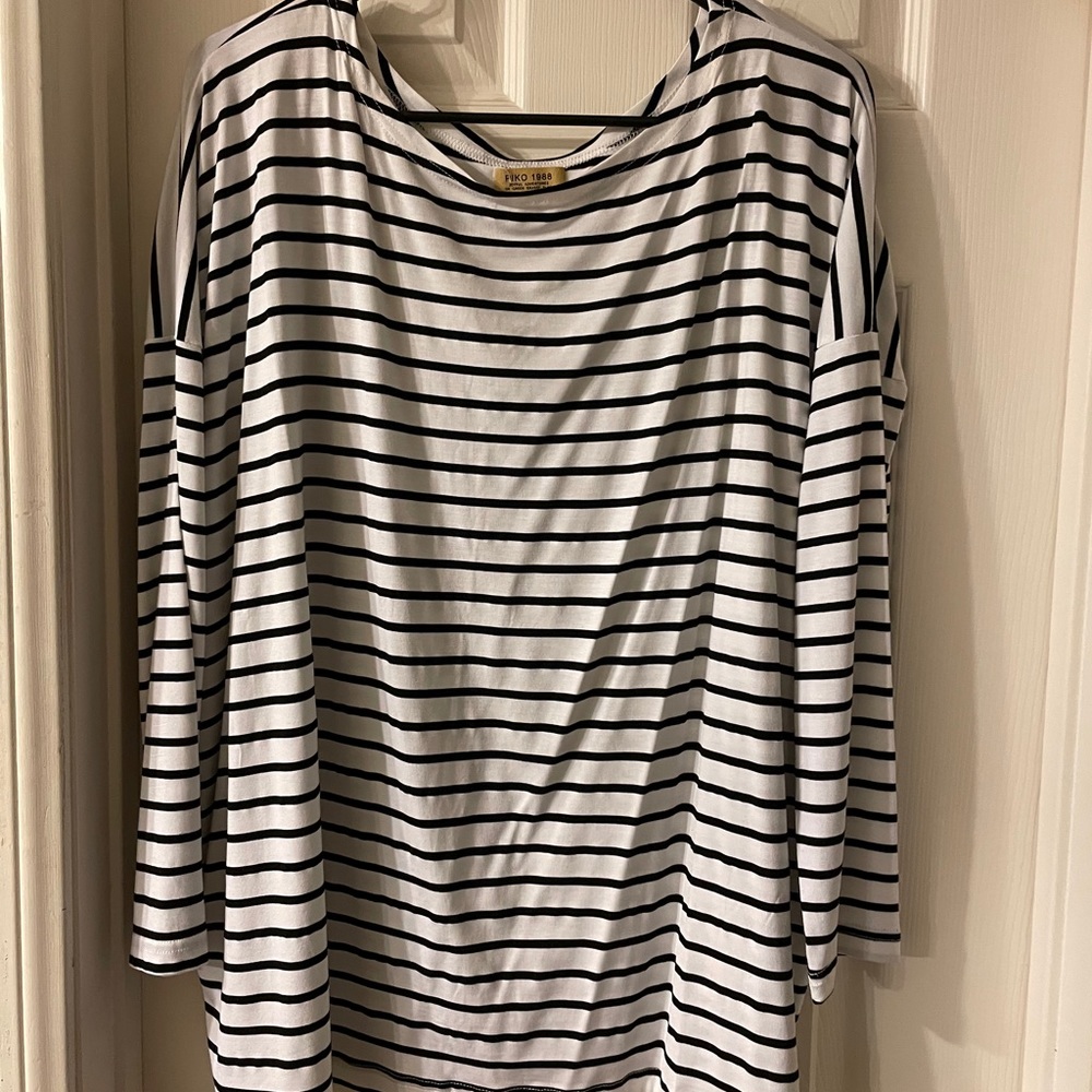 Black and white off the shoulder